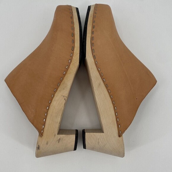 Terhi Polkki Women’s Size 39 Wooden Tan Clog Sandals Handmade Finland - Picture 6 of 8